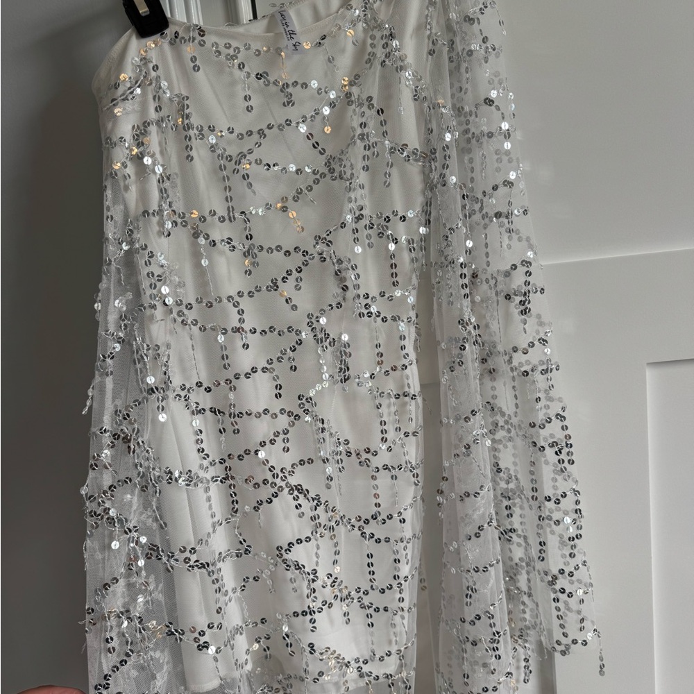 Lucy in the Sky White Sequin Mini Dress
